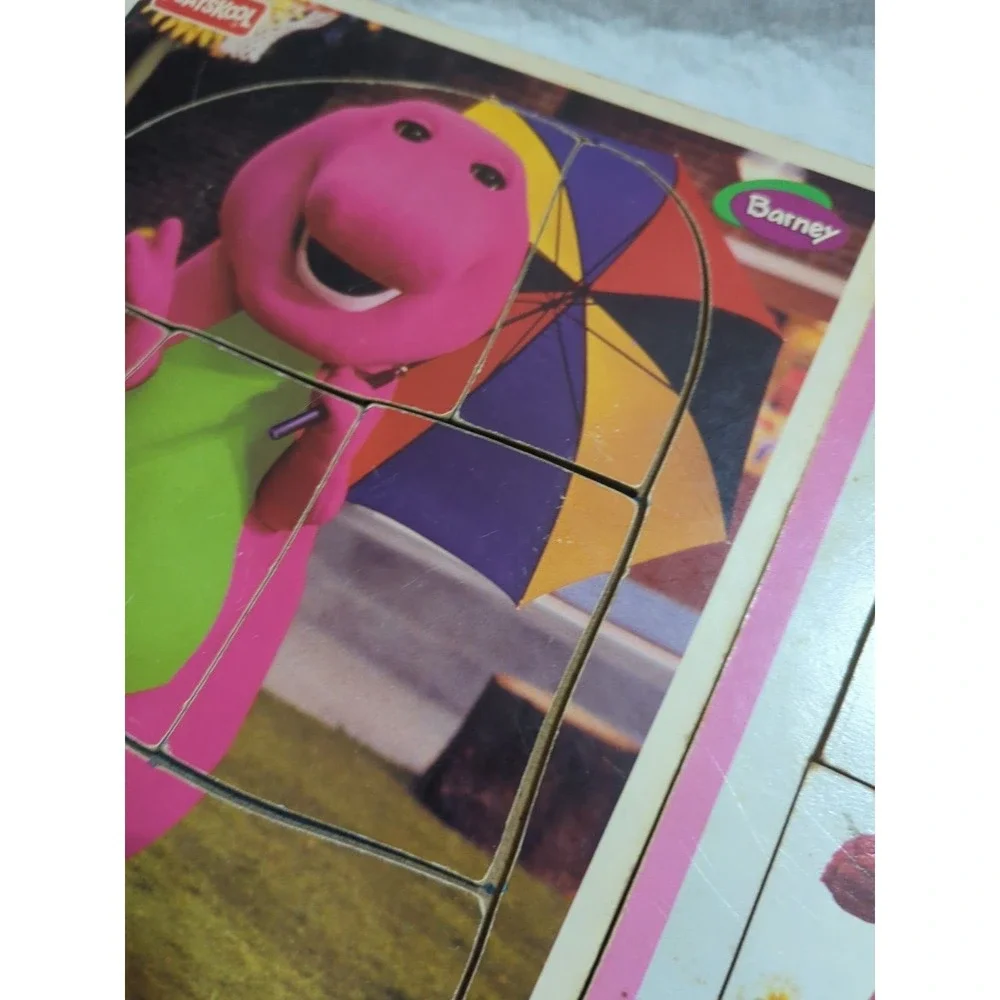 Barney Blues Clues Teletubbies Playskool Swim Wooden Puzzles Vintage lot